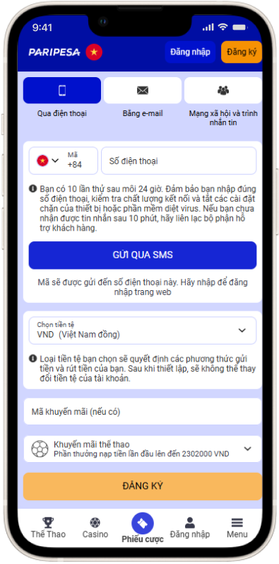 Hướng dẫn đăng ký tài khoản tại Paripesa nhà cái uy tín dành cho người chơi Việt Nam